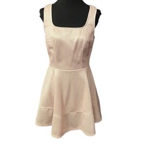 Mystic Los Angeles Blush Textured‎ Fit & Flare Mini Dress Size L Zip Back
